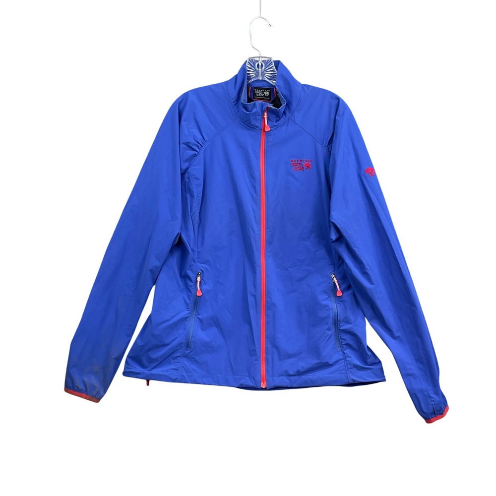 Mountain Hardwear Windbreaker Jacket Mens XL Blue Full Zip Hiking Outdoor Shell‎
